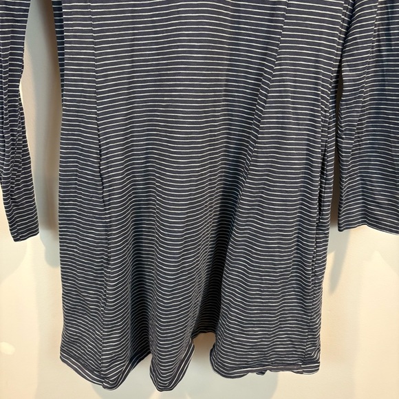 Toad & Co Navy Striped Stretch Knit Comfy Windmere Long Sleeve Dress Size Large - Picture 4 of 6